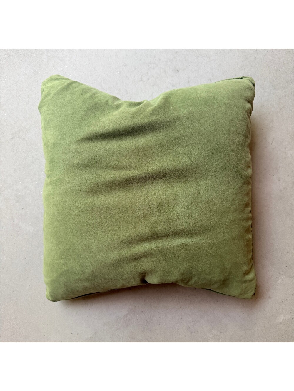 Green Down Feather Throw Pillow with Zipper Closure 17 inch Square Decorative